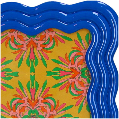 Cadre photo coloré bleu bords ondulés inside déco
