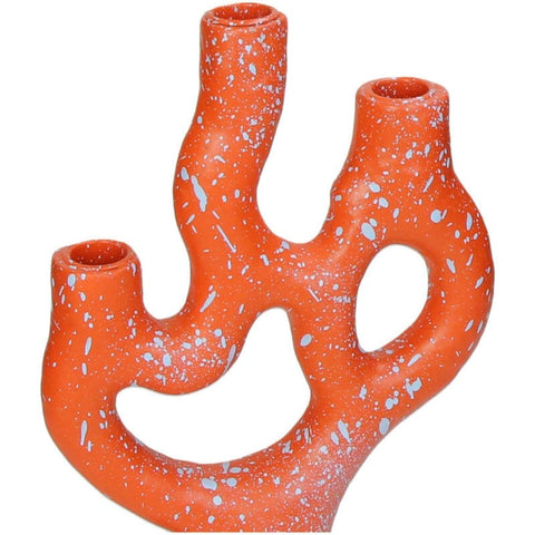 Bougeoir trois branches orange inside déco