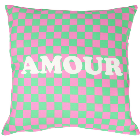 Coussin amour damier Inside déco