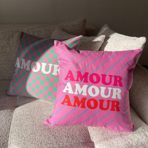 Housse de coussin d'extérieur colorée amour Inside déco colorée