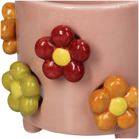 Petit pot de fleurs avec fleurs en relief inside déco