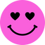 Picto smiley yeux coeurs inside déco