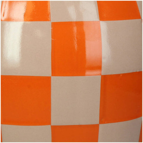 Damier pot de fleur orange Inside déco