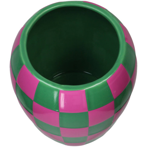 Pot de fleurs damier coloré inside déco