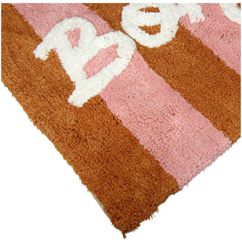 Tapis de bain rose et orange bonjour inside déco
