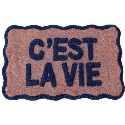 Tapis de bain bords ondulés c'est la vie Inside déco