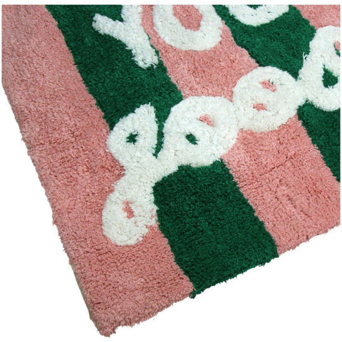 Tapis de bain rose et vert you look good today inside déco