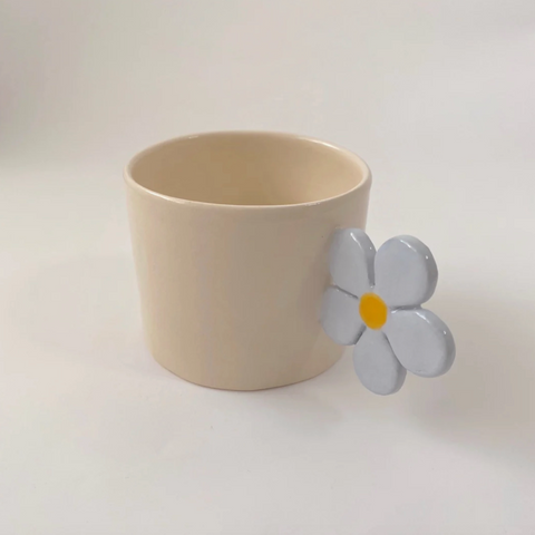 Tasse à expresso anse fleur bleu inside déco