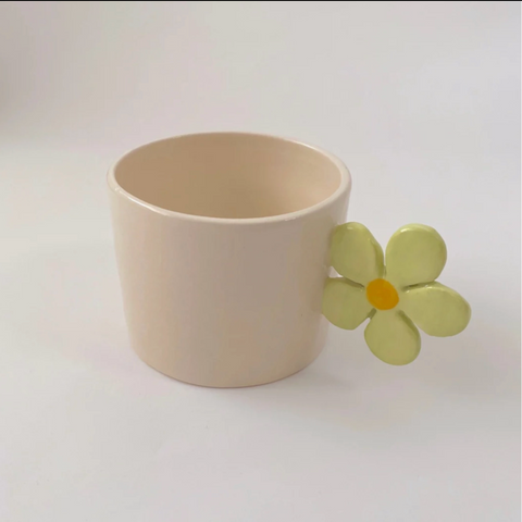 Tasse à expresso anse fleur verte inside déco