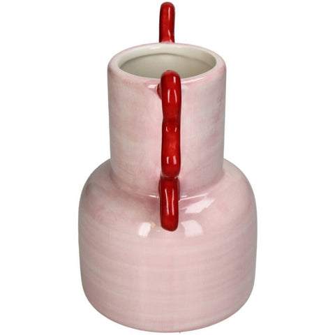 Vase avec anses ondulées rouges Inside décoration