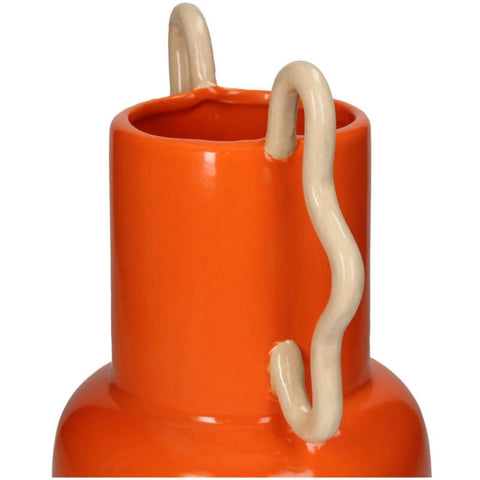 Vase orange anses beige inside déco