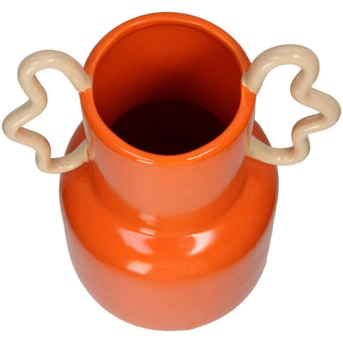 Vase orange anses papillon inside deco