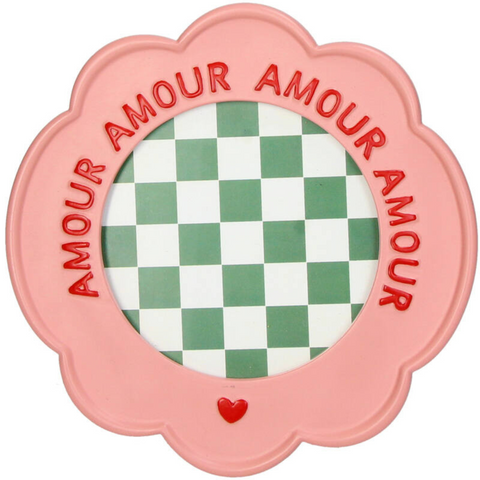 Cadre photo rond rose amour inside déco