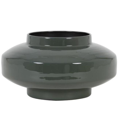 Vase plat en métal vert Mourex - INSIDE Box - Shop - Conseil