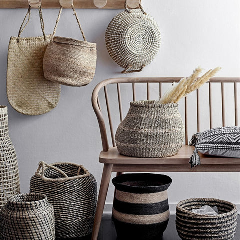 panier-rangement-rond-noir-beige