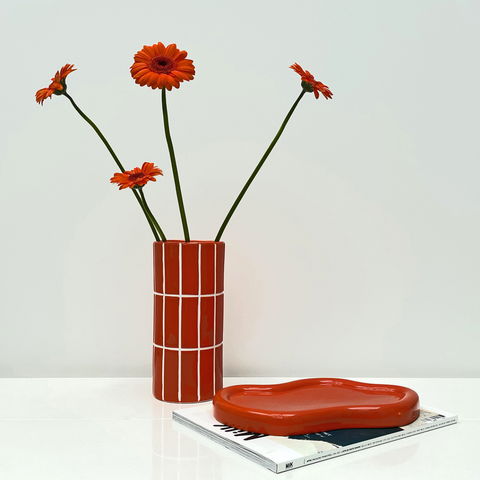 Vase Noa - aspect carrelage