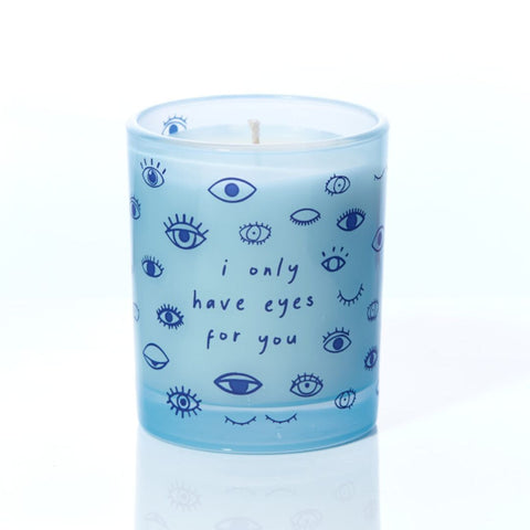Bougie bleue Eye on you parfum sel de mer et bois flotté