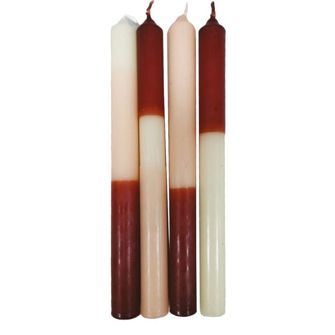 Set bougie cierge bicolore rouge inside