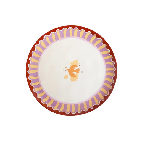 Assiette motif oiseau coloré Inside déco 