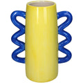 Vase jaune et anses bleu inside déco 