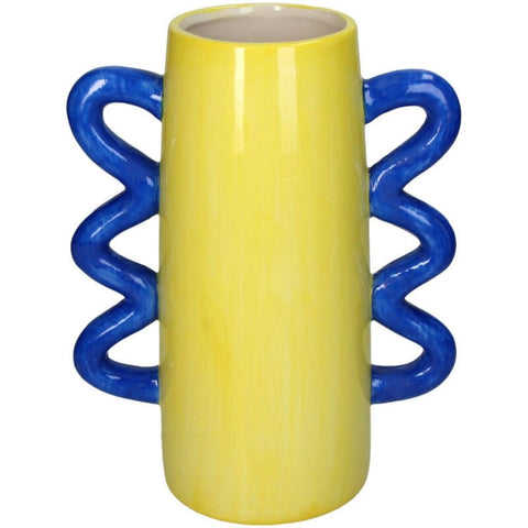 Vase jaune et anses bleu inside déco 