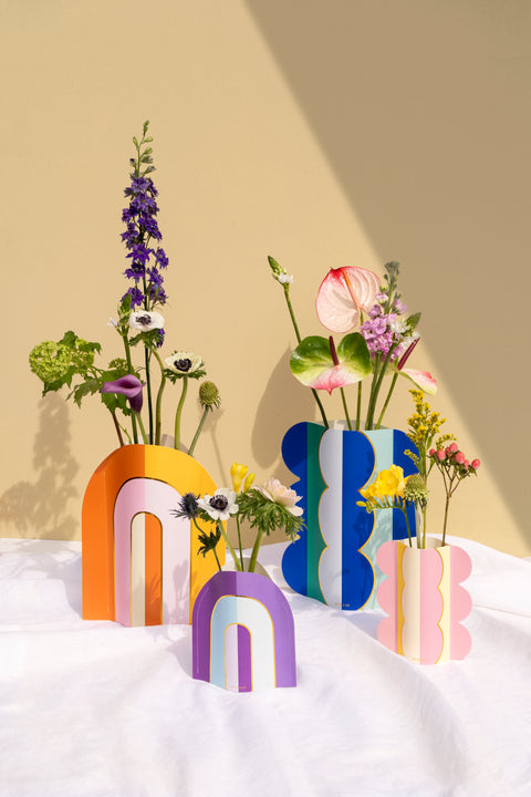 Vase en papiers colorés inside déco 