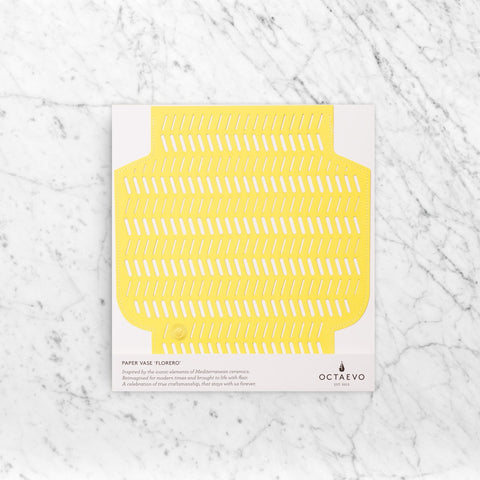 Vase en papier perforé jaune inside déco 