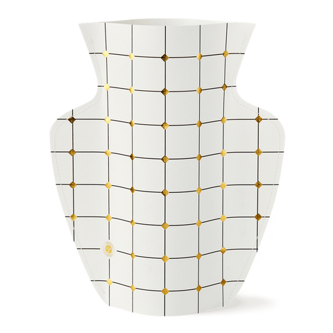 Paper vase blanc et doré inside déco 