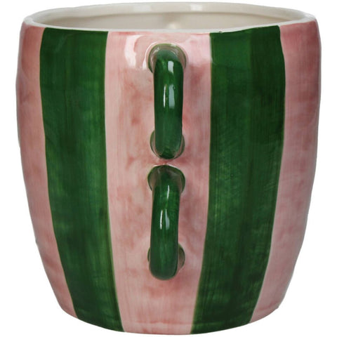 Pot de fleur rose rayé double anse Inside déco 