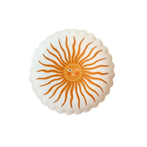 Assiette avec un soleil orange Inside déco 