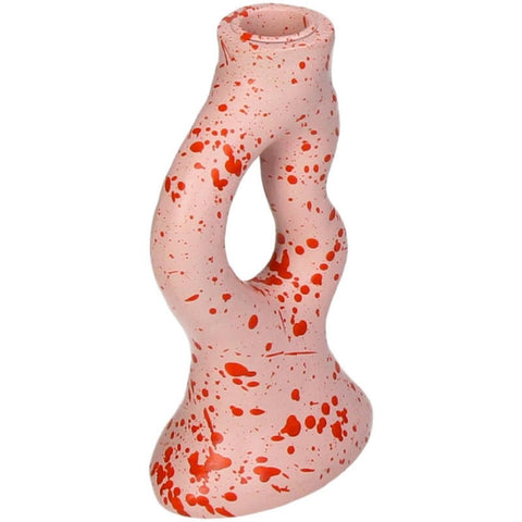 Bougeoir rose et rouge moucheté inside déco 