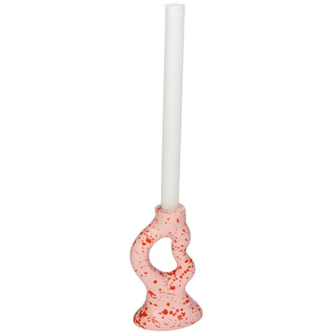 Bougeoir moucheté rose inside déco 