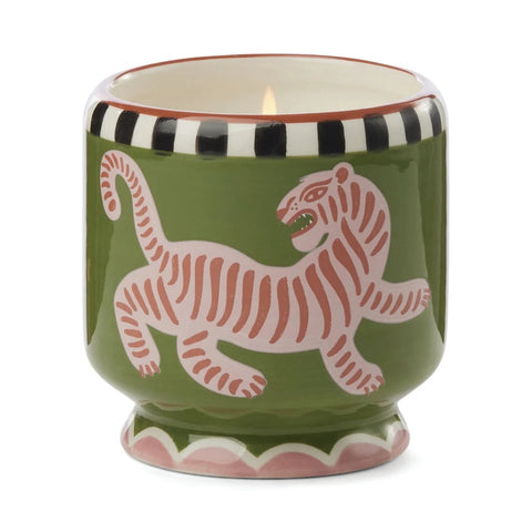 Bougie senteur cèdre noir et figue motif tigre Inside déco colorée