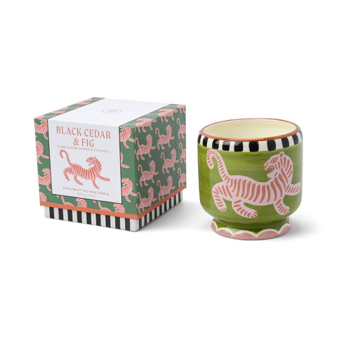 Bougie tigre cèdre noir et figue inside déco 