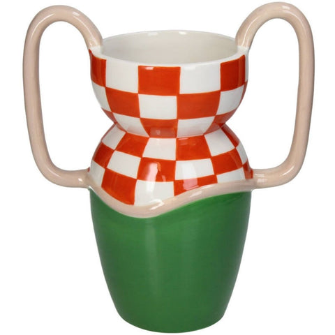 Vase damier avec grandes anses inside déco 