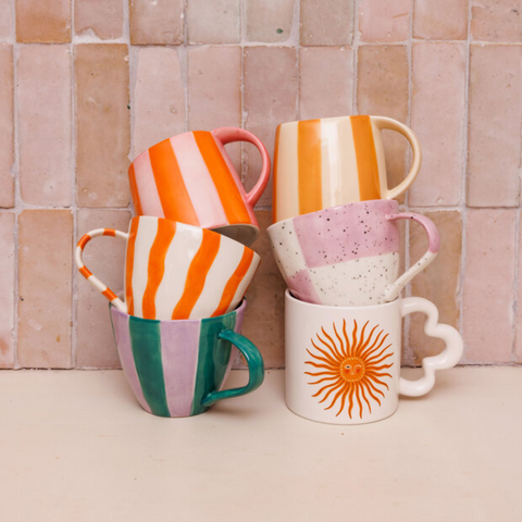 Mugs colorés rayés Inside déco 