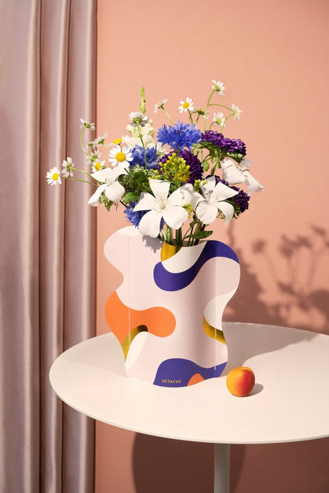Mini vase en papier gaia fleurs colorées inside déco 