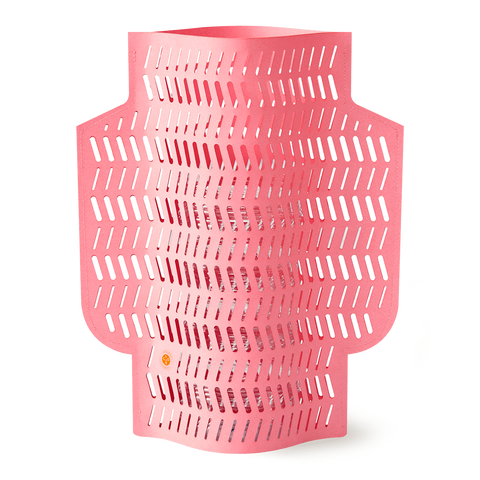 Vase en papier rose perforé inside déco 