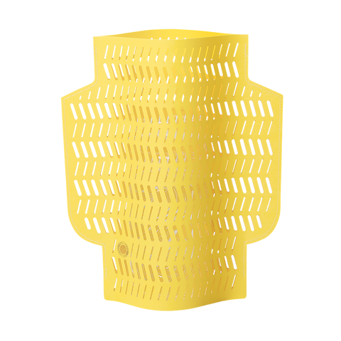 Paper vase jaune perforé inside déco 