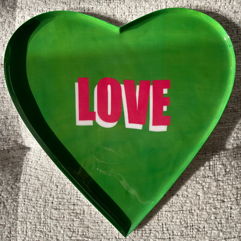 Plateau coeur coloré vert Inside déco colorée