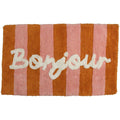 Tapis de bain rayé orange et rose inside déco 