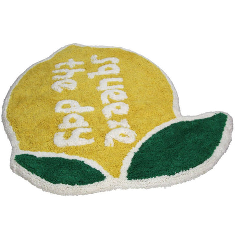 Tapis de bain en forme de citron jaune inside déco 