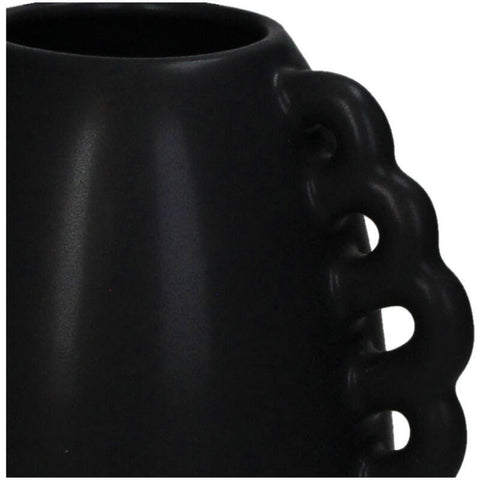 Vase en céramique noir anse originale inside déco 