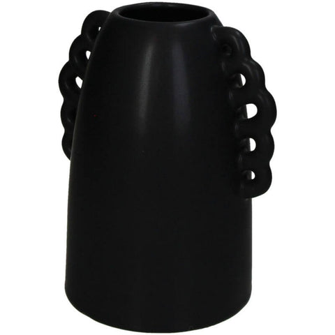 Vase en céramique noir avec poignée inside déco 