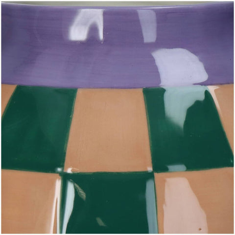 Vase damier vert et violet dorian Inside déco 