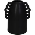 Vase noir en céramique avec anses dentelles inside déco 