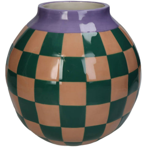 Vase à damier vert été violet Inside déco 
