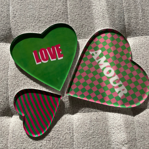 Plateaux coeurs 3 dimensions vert rose et blanc Inside Booster Toulouse