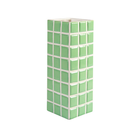 Vase-tile-aspect-carrelage-vert