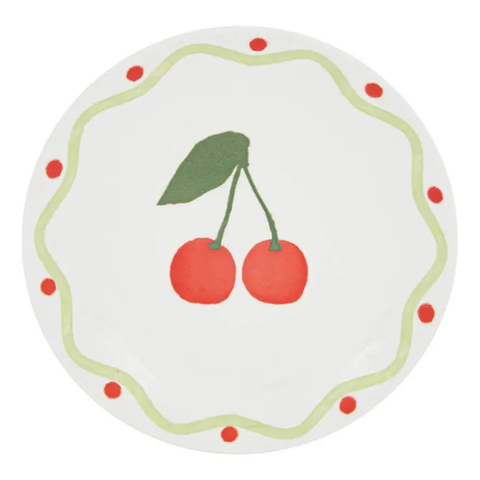 Assiette à dessert Fruity Cerises – Lot de 6
